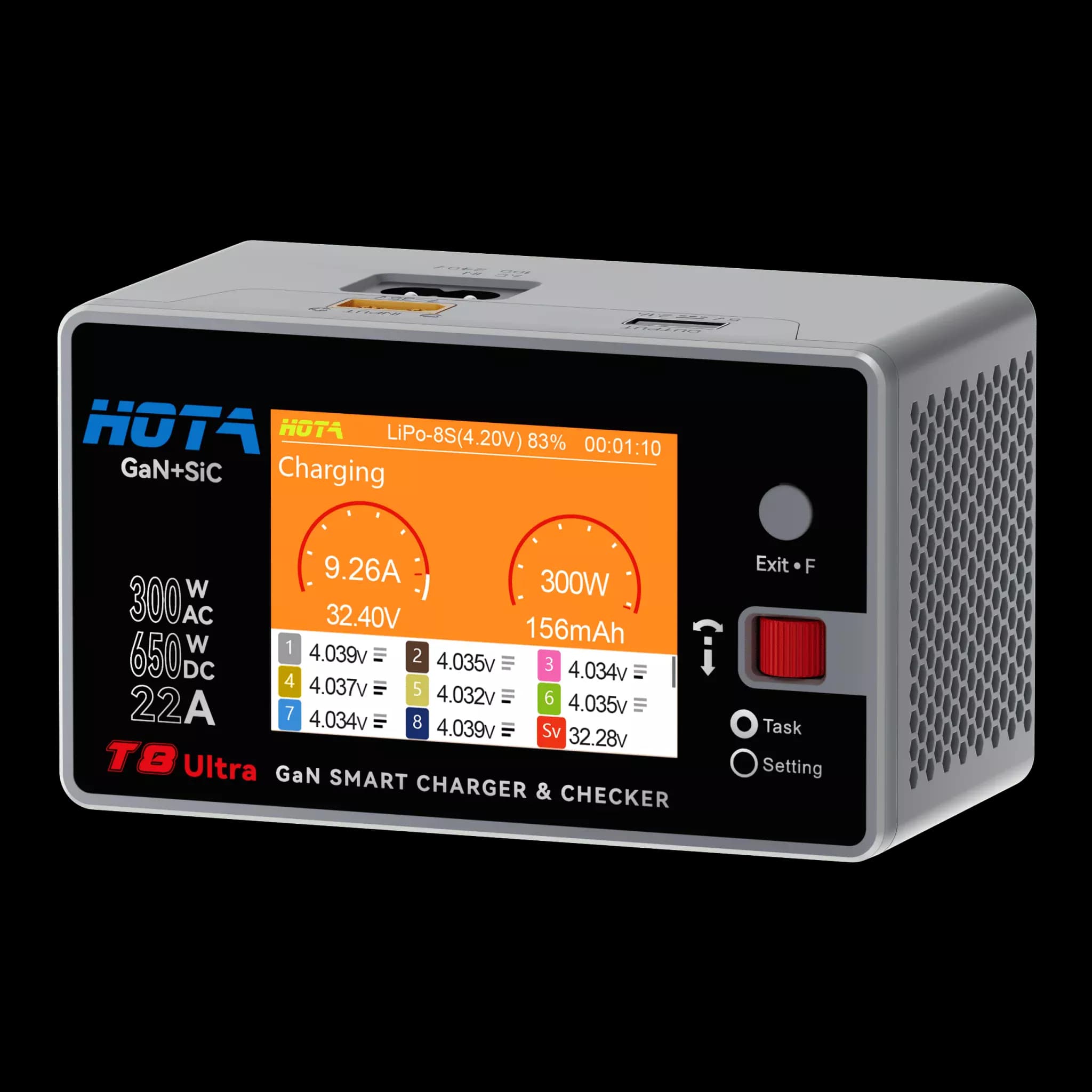 HOTA T8 Ultra – 650W 1-8S AC/DC GaN Smart Charger 0