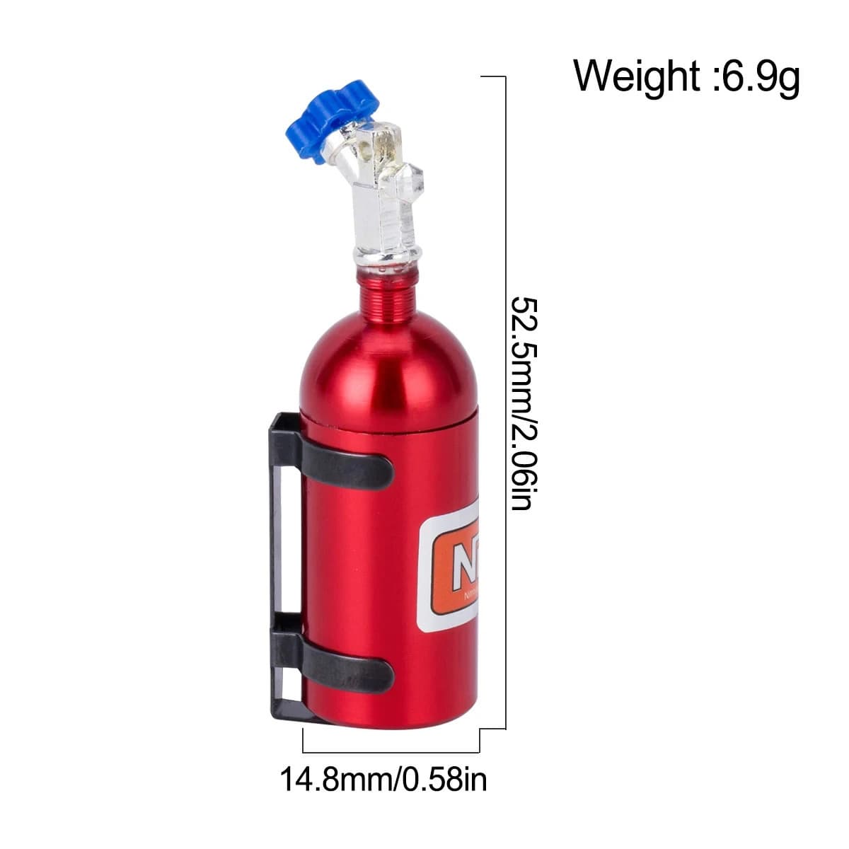 RC 1/10 Scale Nitrous Bottle NOS Nitro W/ Holder + Hose 2