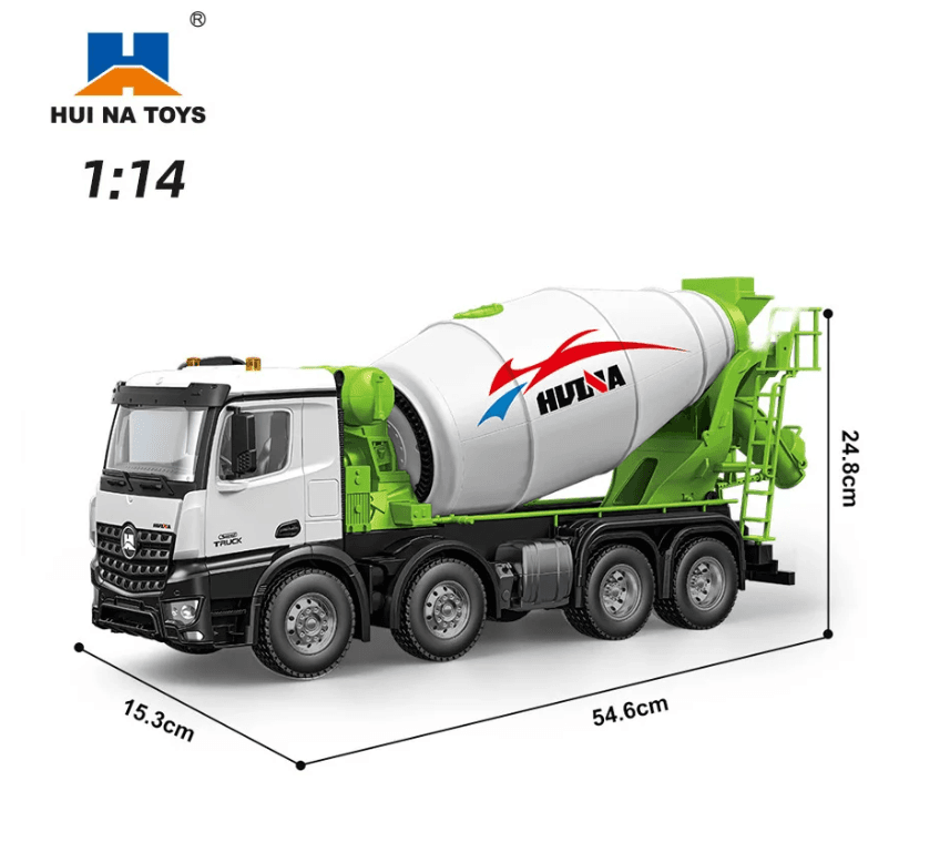 Huina 1537 PRO 1:14 Alloy RC Cement Mixer Truck Large 8-Wheel Heavy Construction Transport Vehicle 0