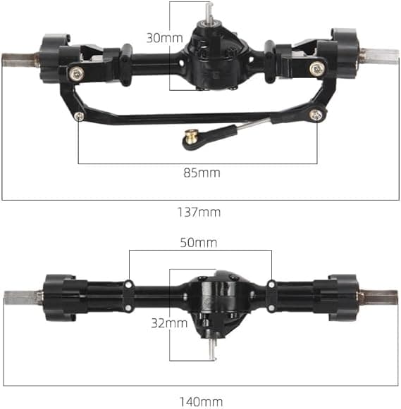 WPL Front and Rear Portal Axle with Metal Drive Shaft for WPL C14 C24 C24-1 C34 C44 B14 B24 1/16 RC Car Upgrades Parts 1