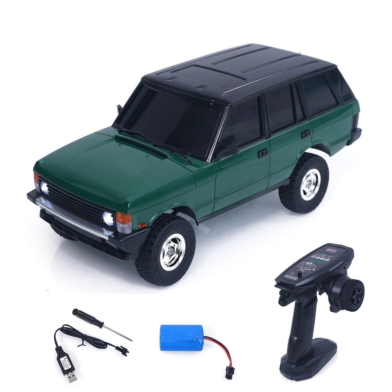 1/18 2.4G RC Rock Crawler Car LDRC Ld18401 4Wd Remote Control Climbing Car Simulation SUV Vehicles Brushed Motor Esc Servo RTR Hobby Grade Model for Adult Hobby(Green) 3