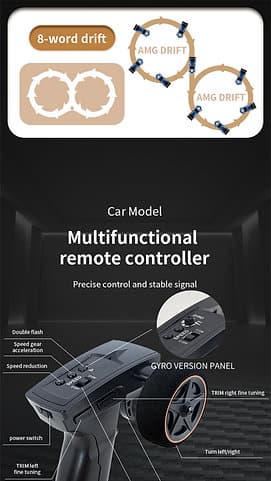 Jiabaile 4305(Gyro)- 1/43 Scale RC Drift Car 2.4G 4WD, Top Speed 15km/h RC India 4