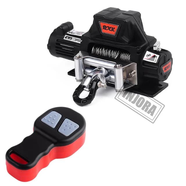 INJORA Metal Automatic Winch Wireless Remote Controller System for 1/10 RC Crawler 2