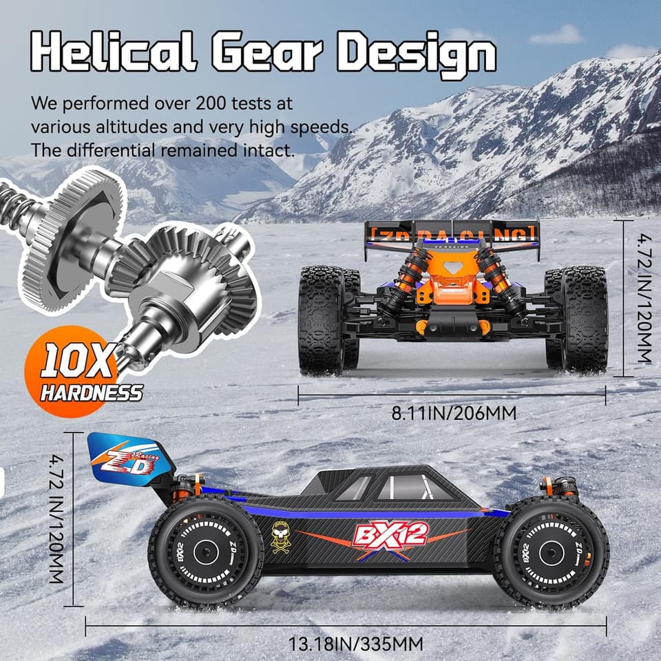 Zd Racing BX12 1:12 Brushless Road Rc Car 4X4 Suitable For College Races 6