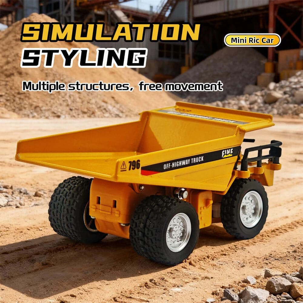TRASPED HG4-414 1:64 Scale Mini RC Alloy Dump Truck | 2.4G App Control | Lights & Music 3
