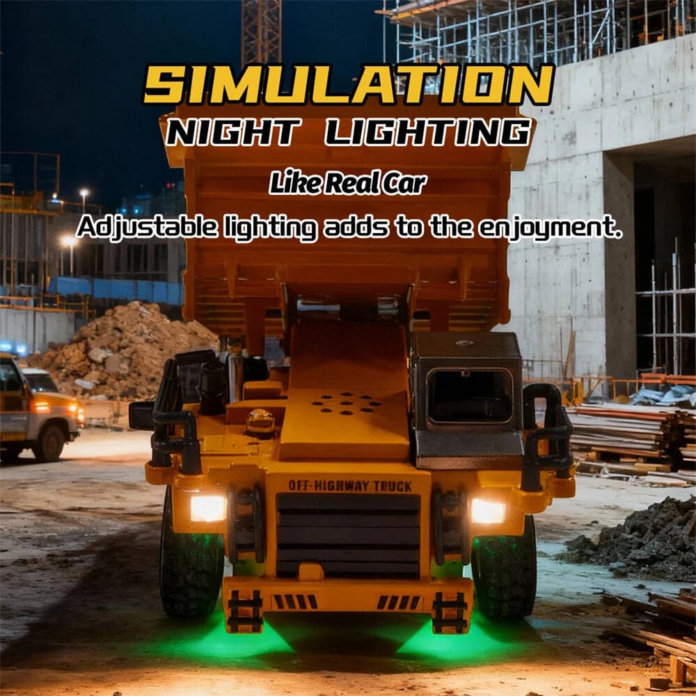 TRASPED HG4-414 1:64 Scale Mini RC Alloy Dump Truck | 2.4G App Control | Lights & Music 1