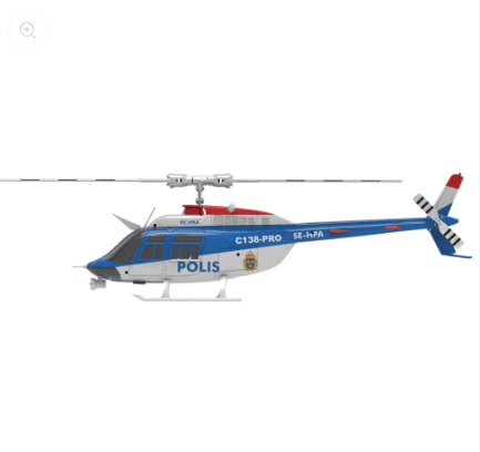 C138 Pro 1/33 Scale Bell 206 2.4G 6CH Flybarless Single-Rotor RC Helicopter Model, with One-Touch Inverted Flight, Police Livery (RTF Version) 6