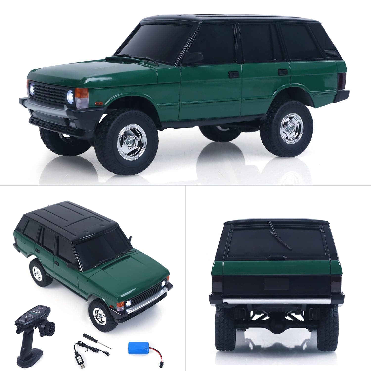 1/18 2.4G RC Rock Crawler Car LDRC Ld18401 4Wd Remote Control Climbing Car Simulation SUV Vehicles Brushed Motor Esc Servo RTR Hobby Grade Model for Adult Hobby(Green) 8