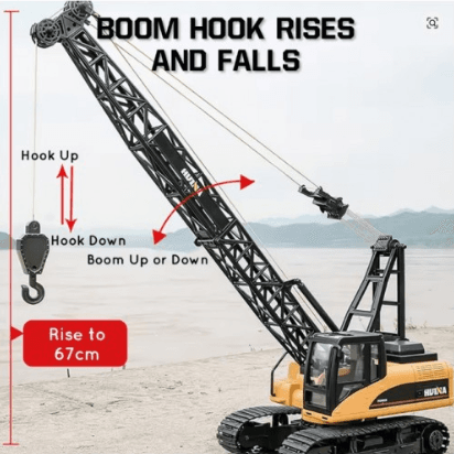 HUINA 1572 1:14 RC Truck Crane | 15CH Metal Alloy Construction Vehicle 2.4GHz 4