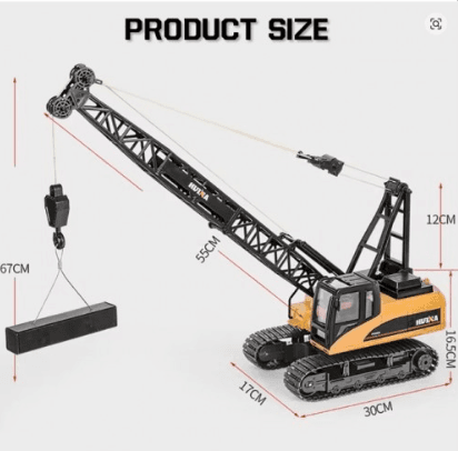 HUINA 1572 1:14 RC Truck Crane | 15CH Metal Alloy Construction Vehicle 2.4GHz 0