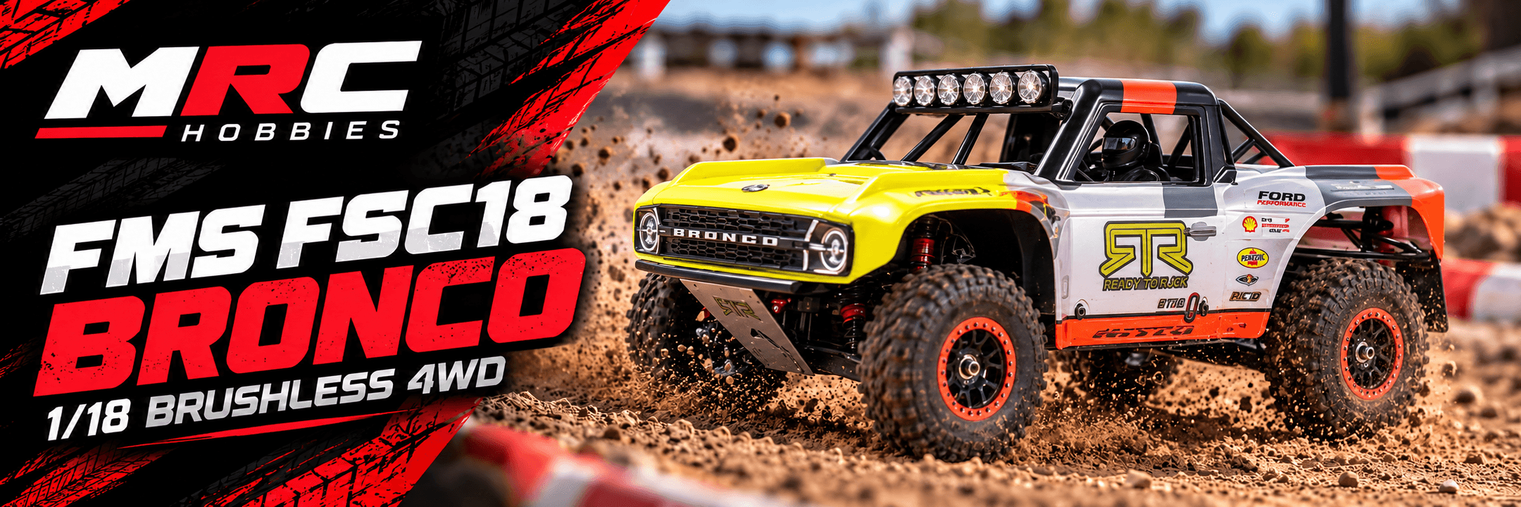 FMS FSC18 Ford Bronco RTR EB Brushless: Off-Road Racing in 1/18 Scale