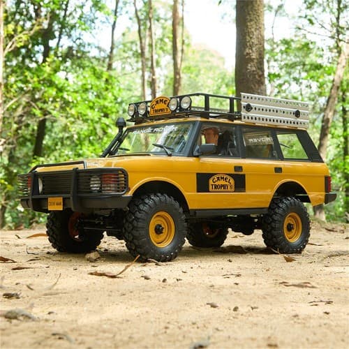 FMS FCX10 1/10 2.4G 4WD RC Car for Land Rover Camel Trophy Edition RS Officially Authorized Rock Crawler Off-Road Climbing Truck Two Speed LED Lights Straight Axle Metal Gears Drive Shaft Oil Filled Shocks Vehicles Models Toys 0