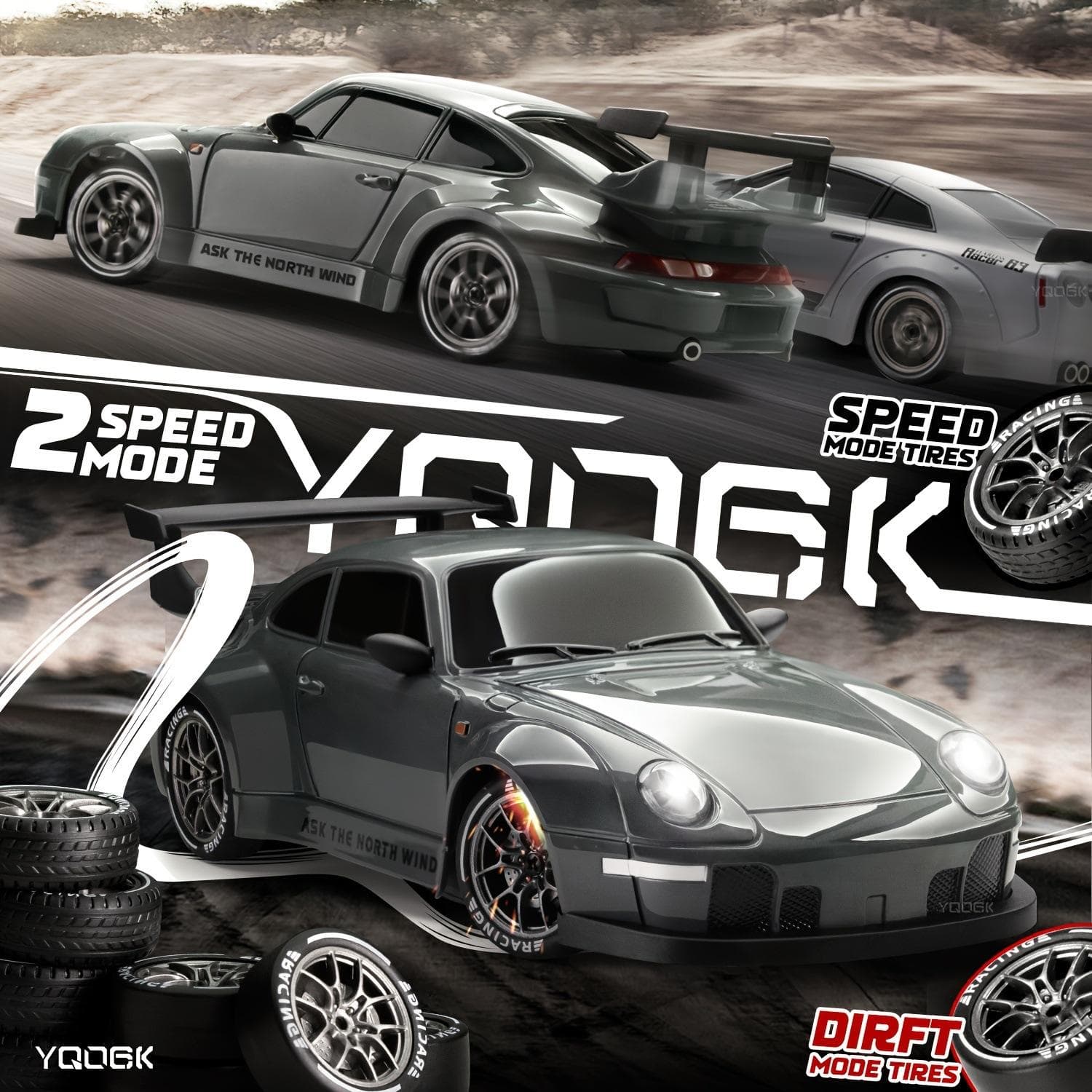 1:24 4WD Prosches 911Model Vehicle Remote-controlled Drift Car2.4GHz Racing Super Sports Cars with Gyroscope LED Light Toys 3