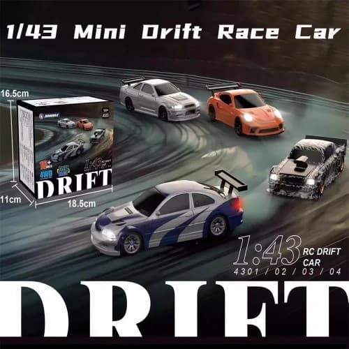 JIABAILE 4306 Gyro Mini Toys 4WD 1/43 RC Speed Car RTR 2.4G Radio Control Racing Drifting Car Four-wheel Drive 1