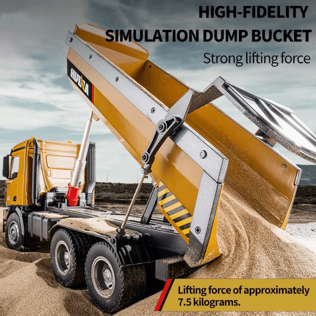 Huina 1573 RC Dump Truck 1/14 2.4GHz 10CH Remote Control Dump Truck Radio Control Engineering Truck RC Construction Car Toys for Kids 2