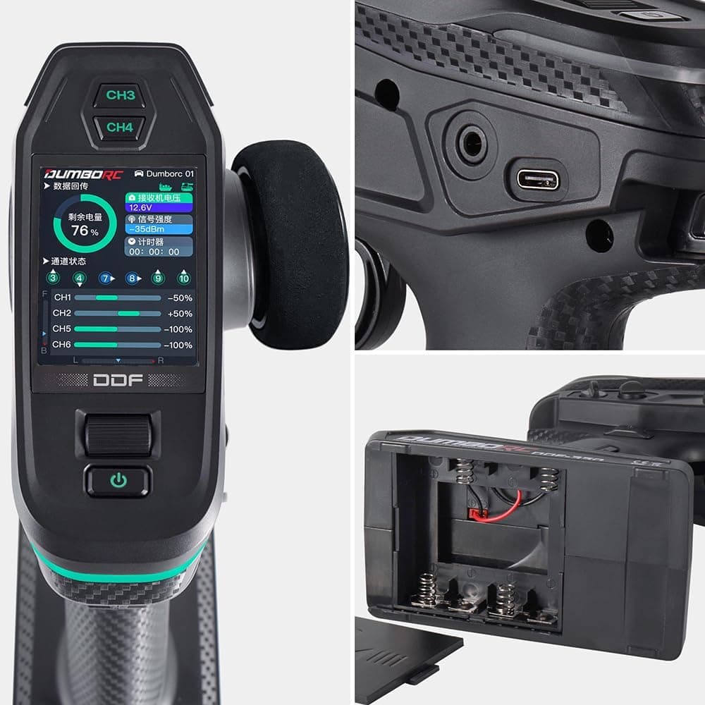 DDF-350 with X10F RC Radio Transmitter and Receiver 10 Channel HD Screen 10CH Remote Controller for RC Car Truck Crawler Boat Tank 4